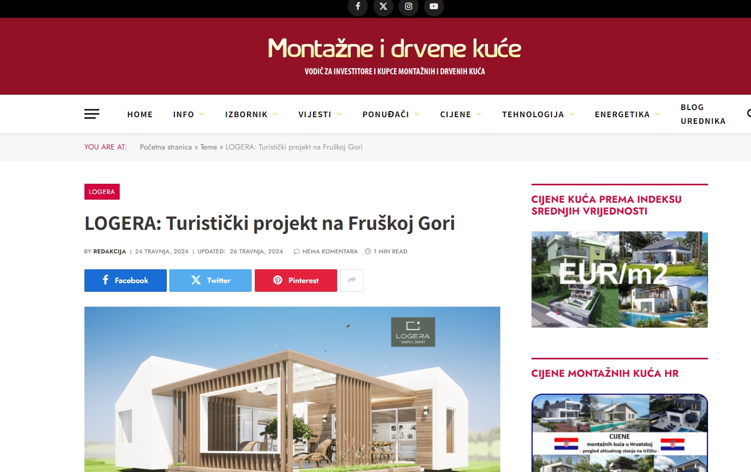 PR članak na portalu: Montažne i drvene kuće